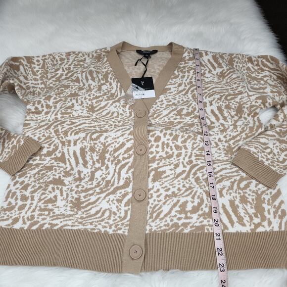 Cardigan New With Tags Simply Vera Vera Wang Large Button Up Pattern Sweater - Picture 7 of 8